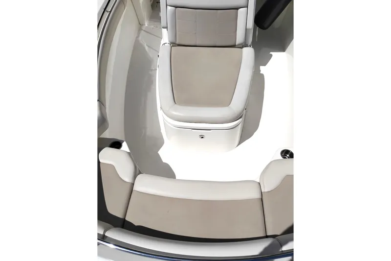 Slide: The Image of Interior seating of a 2018 Boston Whaler 280 Outrage boat, featuring cushioned seats. - 24
