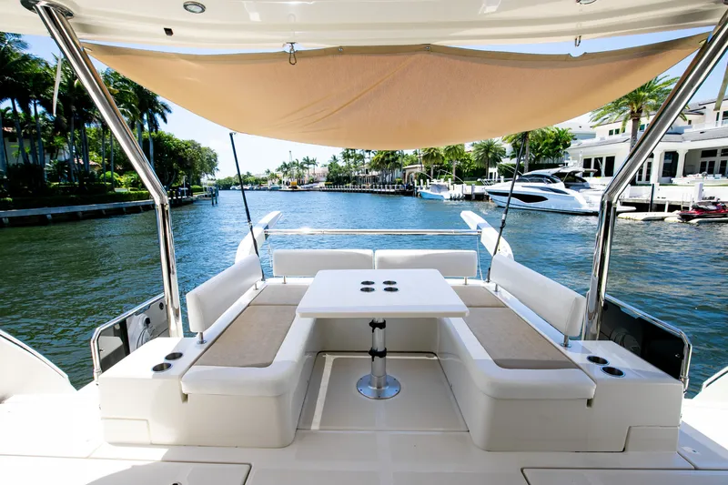 Slide: The Image of Aquila 44 Yacht 2017 with luxurious deck and waterfront view. - 27