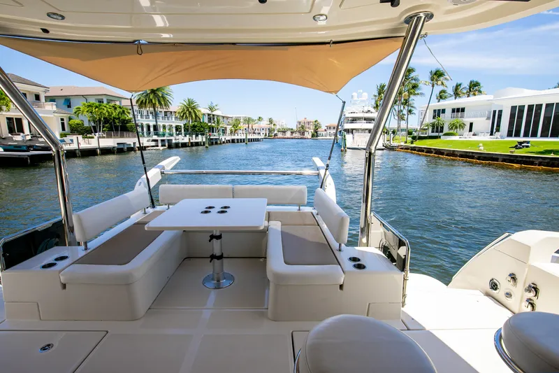 Slide: The Image of Aquila 44 Yacht 2017 with luxurious deck and waterfront view. - 28