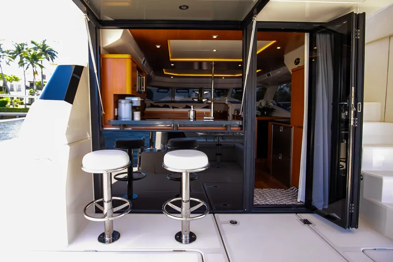 Slide: The Image of Interior view of 2017 Aquila 44 Yacht with modern kitchen. - 34