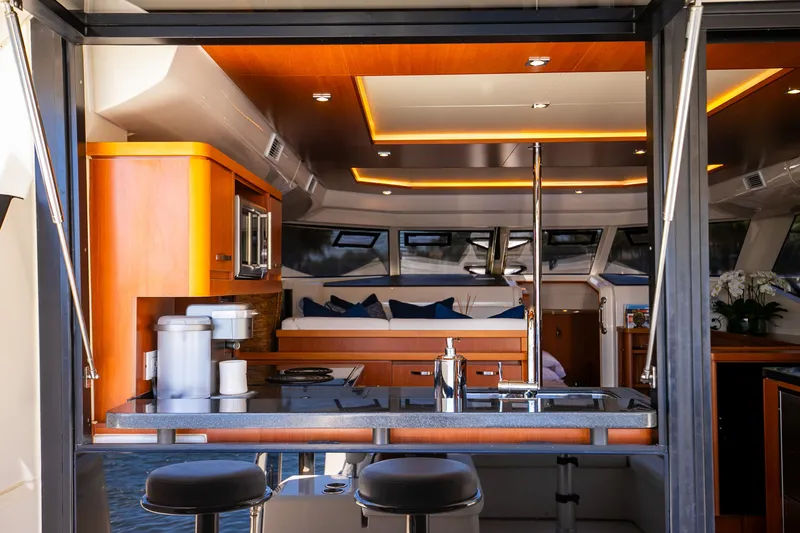 Slide: The Image of Interior of 2017 Aquila 44 Yacht featuring modern kitchen. - 35