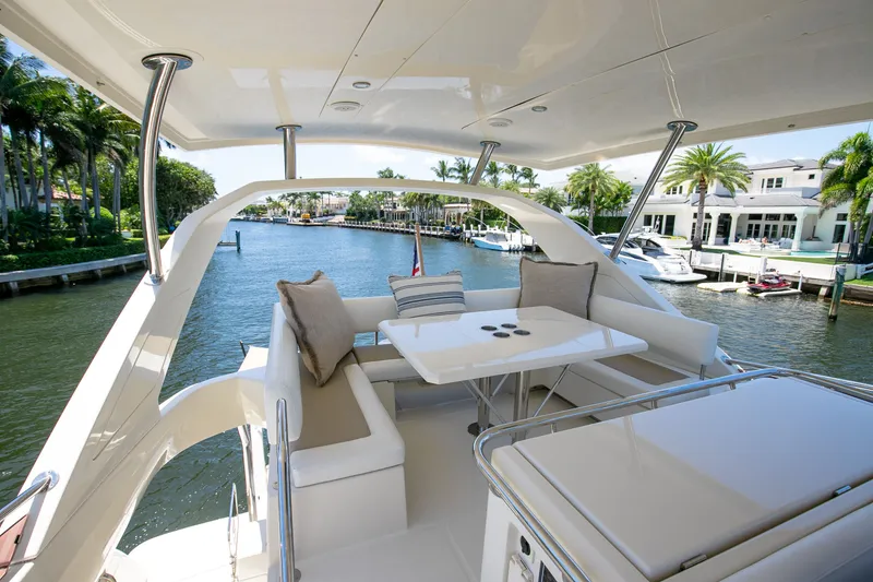 Slide: The Image of Luxurious Aquila 44 Yacht deck area with waterfront view, 2017 model. - 47