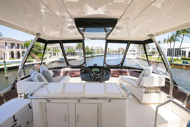 Slide: The Image of Interior view of 2017 Aquila 44 Yacht overlooking the canal. - 48