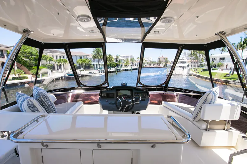 Slide: The Image of Interior view of 2017 Aquila 44 Yacht overlooking the canal. - 49
