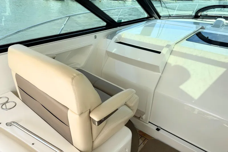 Slide: The Image of Luxurious interior of 2013 Sea Ray 450 Sundancer yacht with comfortable seating. - 22