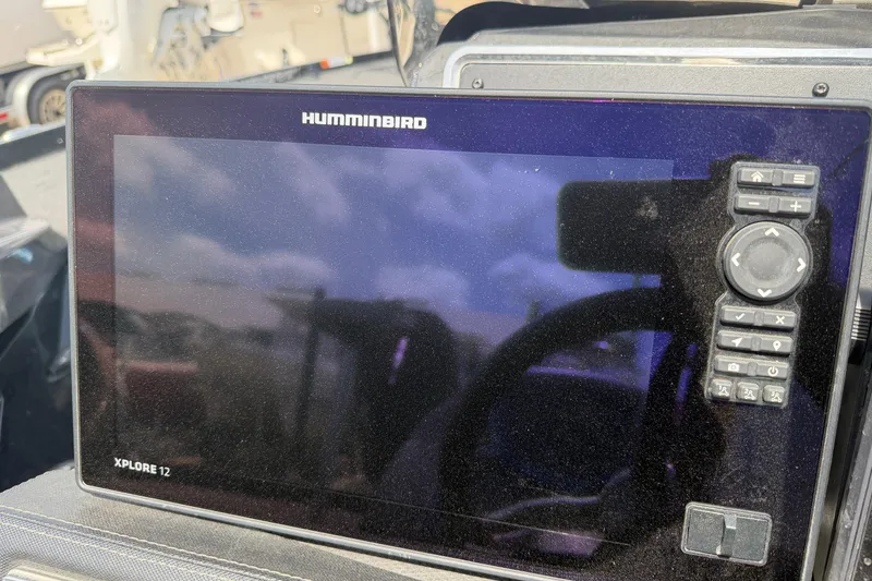 Slide: The Image of Humminbird Xplore 12 display on 2022 Ranger Z520R Cup-Equipped boat dashboard. - 11