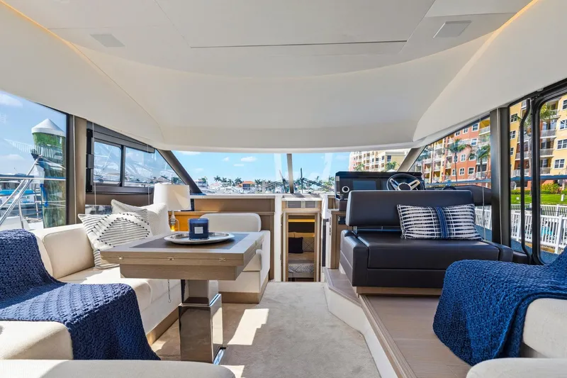 Slide: The Image of Luxurious interior of 2022 Prestige 520 yacht with elegant seating and modern design. - 52