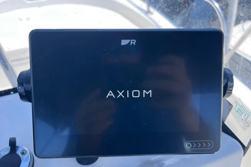 Slide: The Image of Raymarine Axiom display on 2017 Boston Whaler 170 Montauk boat dashboard. - 23