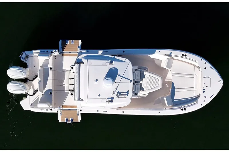 Slide: The Image of Manufacturer Provided Image: Aerial view of 2026 Grady-White 321 Coastal Explorer boat on water. - 3