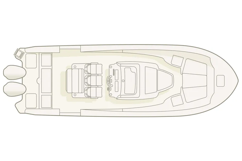 Slide: The Image of Manufacturer Provided Image: Top view schematic of 2026 Grady-White 321 Coastal Explorer boat layout. - 7