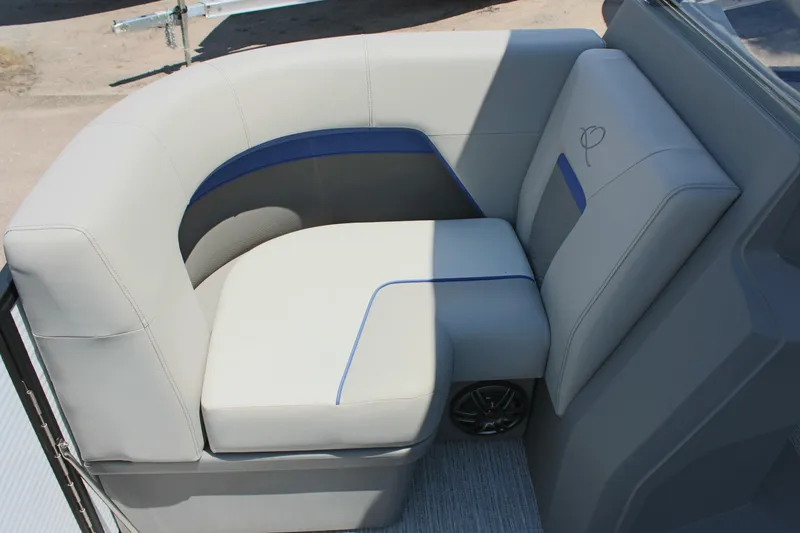 Slide: The Image of Luxurious seating on 2026 Qwest Lanai 816 boat, featuring modern design and comfort. - 15