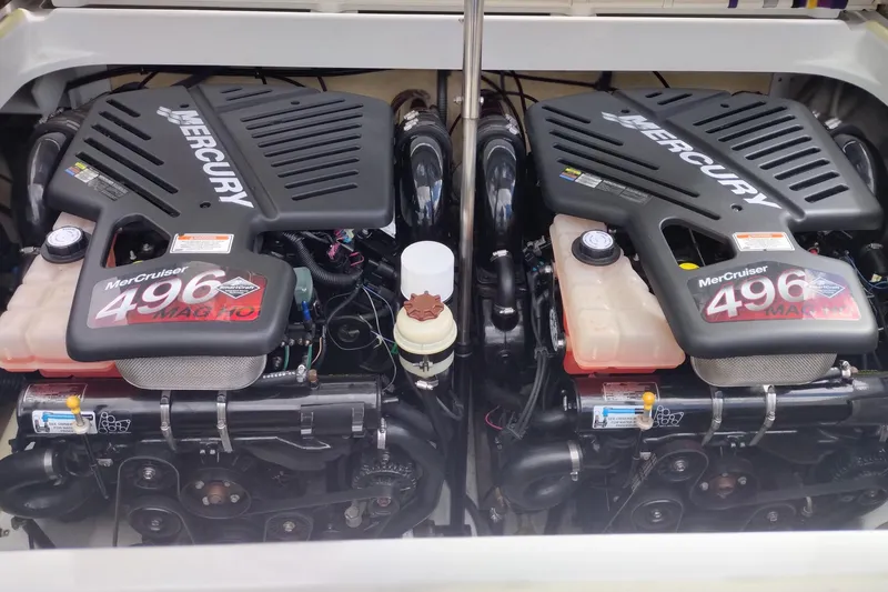 Slide: The Image of Twin MerCruiser 496 MAG engines in a 2006 Formula 353 FASTech boat. - 29