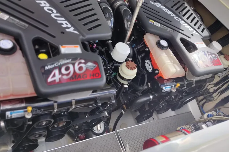 Slide: The Image of Twin MerCruiser 496 MAG HO engines in a 2006 Formula 353 FASTech boat. - 35