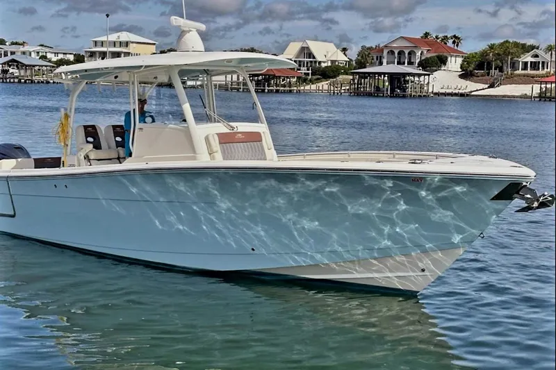 Slide: The Image of 2020 Cobia 350 CC Stbd Bow profile - 1