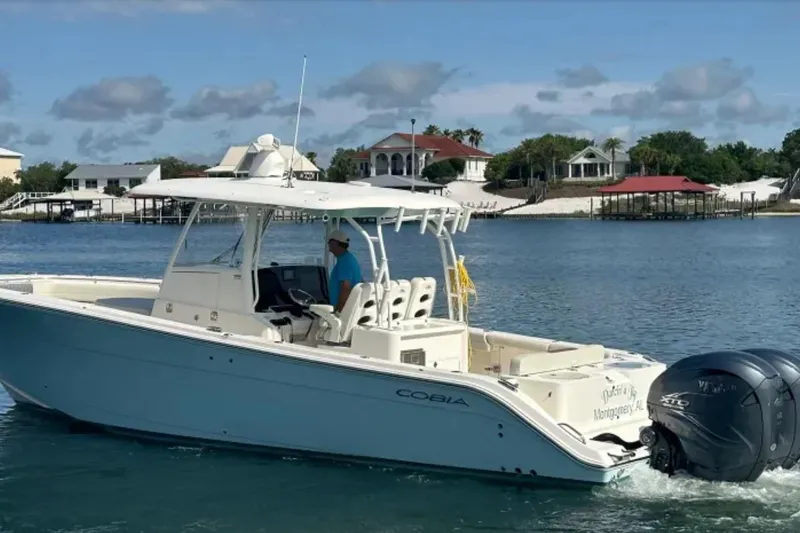 Slide: The Image of 2020 Cobia 350 CC Port quarter - 2
