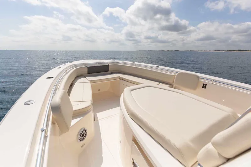 Slide: The Image of Manufacturer Provided Image: 2020 Cobia 350 Center Console boat with spacious seating. - 8