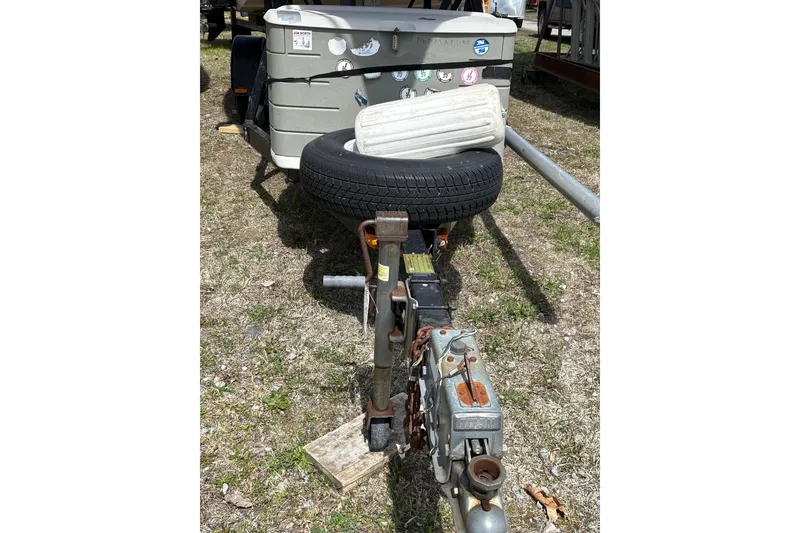 Slide: The Image of Trailer hitch with spare tire and cooler for 1982 J Boats J/24 sailboat. - 7