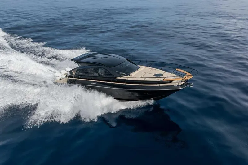 The Image of 2027 Hanover 415 yacht cruising on open sea, showcasing sleek design and powerful performance. - 0