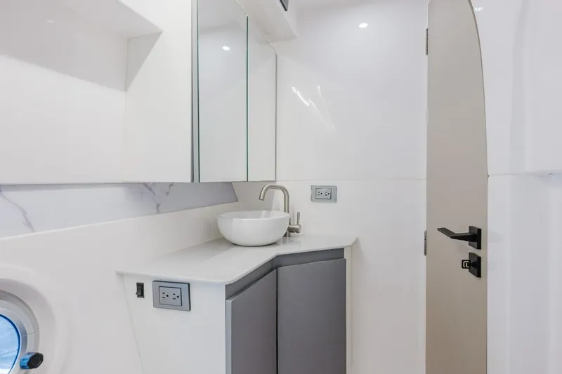 Slide: The Image of Modern bathroom interior in Hanover 415, 2027 model, featuring sleek design and minimalist fixtures. - 9