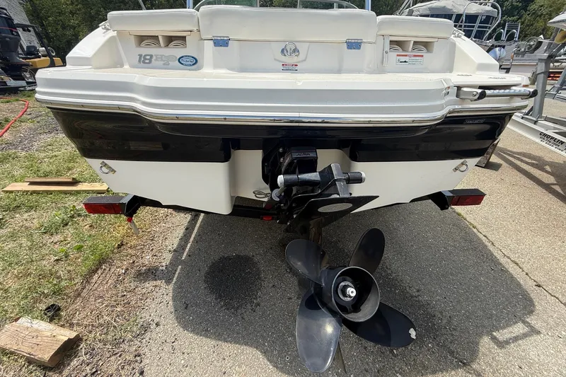 Slide: The Image of Rear view of a 2012 Chaparral 18 H2O Sport boat with propeller. - 4