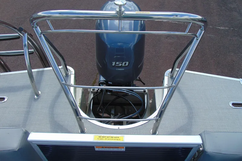 Slide: The Image of 2020 Godfrey Monaco 235 SB boat with Yamaha 150 engine, rear view. - 15