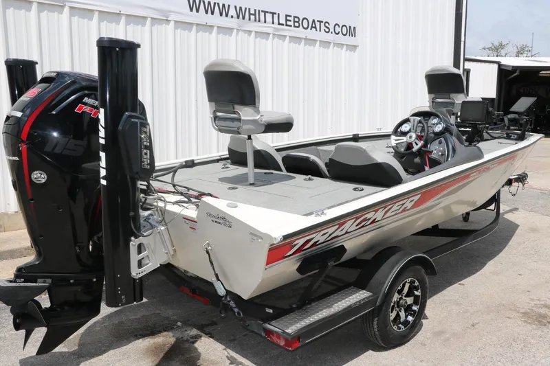 Slide: The Image of 2018 Tracker Pro Team 195 TXW 40th Anniversary Edition boat with Mercury engine. - 2