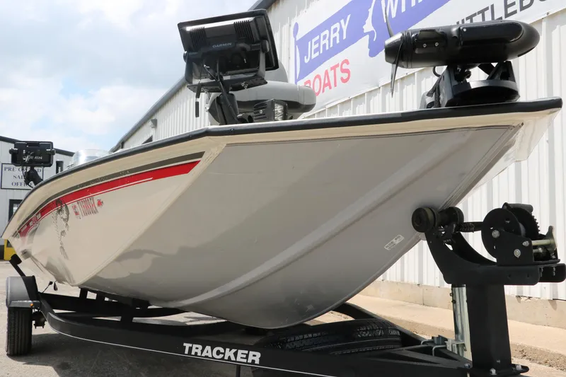 Slide: The Image of 2018 Tracker Pro Team 195 TXW 40th Anniversary Edition boat on trailer. - 8