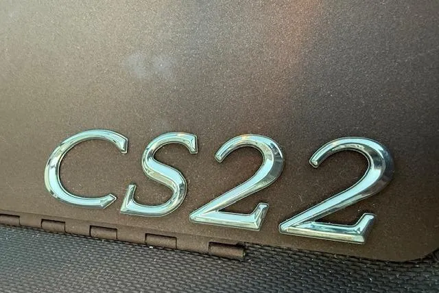 Slide: The Image of Chrome "CS22" emblem on a 2022 Cobalt model. - 17