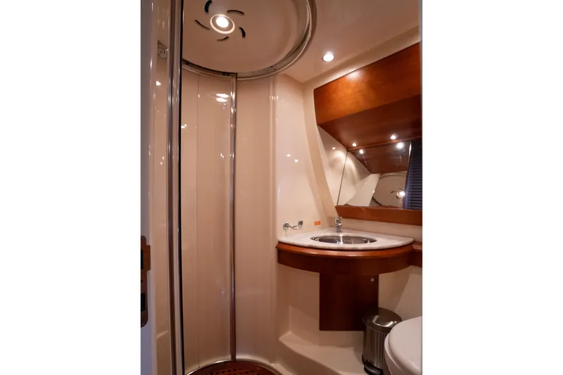 Slide: The Image of Luxurious bathroom interior of 2008 Azimut Fly 50 yacht with modern fixtures. - 16