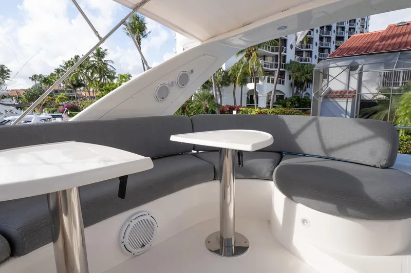 Slide: The Image of Luxurious seating area on 2008 Azimut Fly 50 yacht, featuring modern design and comfort. - 19