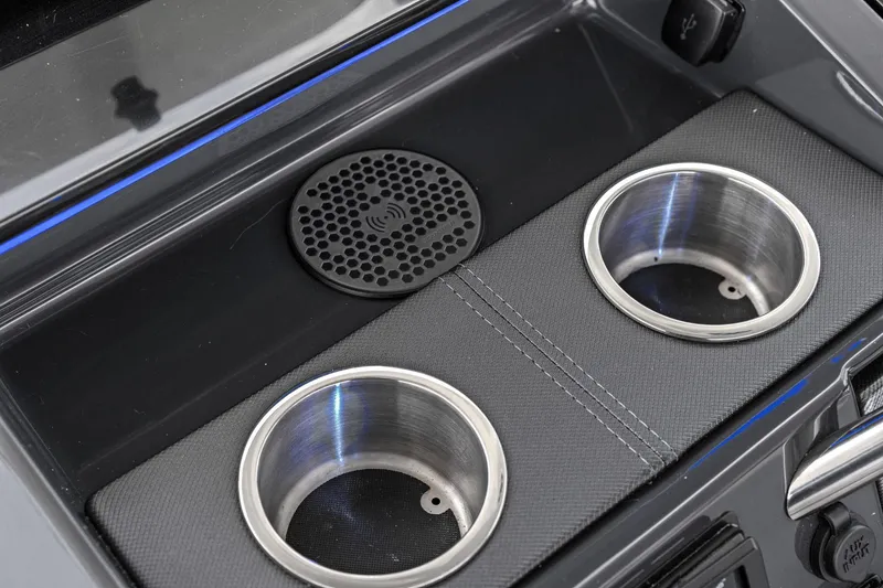 Slide: The Image of 2025 Formula 400 Super Sport Crossover cup holders and speaker detail. - 52