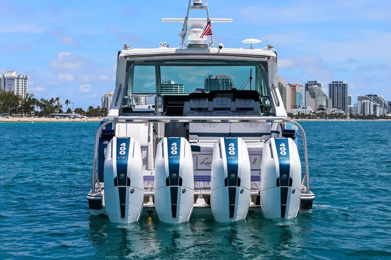 Slide: The Image of 2025 Formula 400 Super Sport Crossover with quad 400 V8 engines on the water. - 9