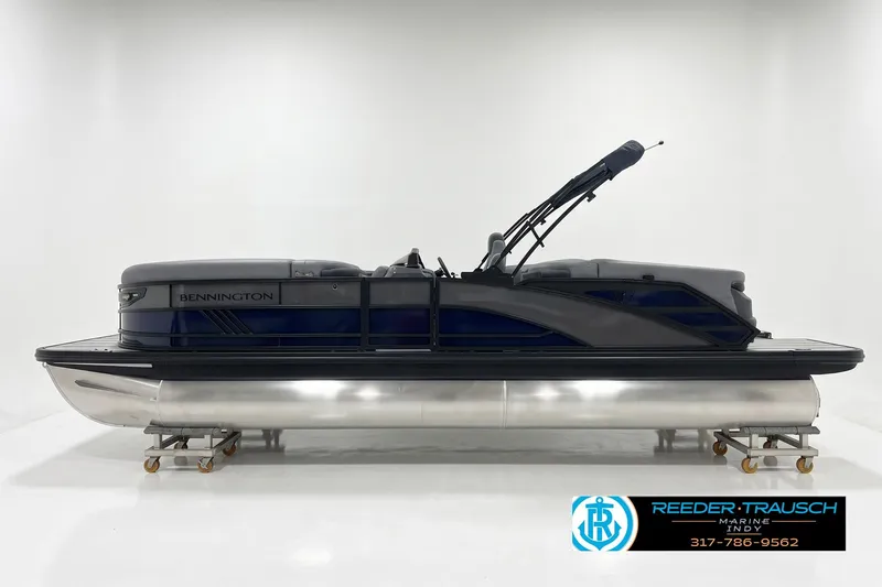 The Image of 2026 Bennington 24 MFB pontoon boat in showroom, side view. - 1