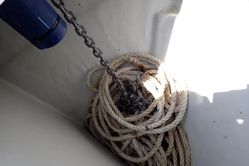 Slide: The Image of Coiled rope and chain in a 2015 Century 2301 Center Console boat. - 50