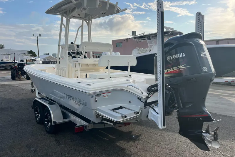 Slide: The Image of 2019 Pursuit S 288 Sport boat with Yamaha engine on trailer. - 26