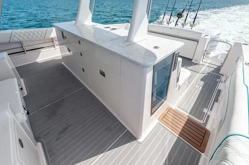 Slide: The Image of Manufacturer Provided Image: Luxurious 2026 Regal 38 SAV yacht interior with sleek design and modern amenities. - 7