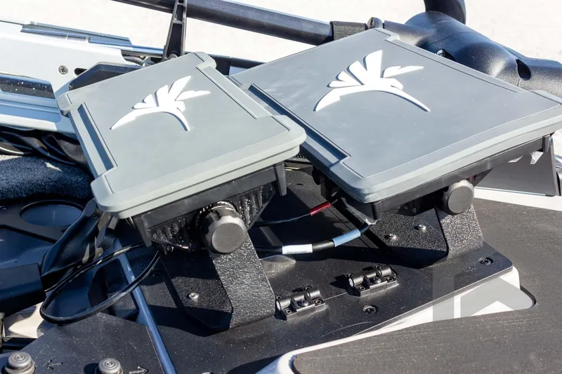Slide: The Image of Dual electronic displays on 2026 Skeeter ZXE20 boat dashboard. - 29
