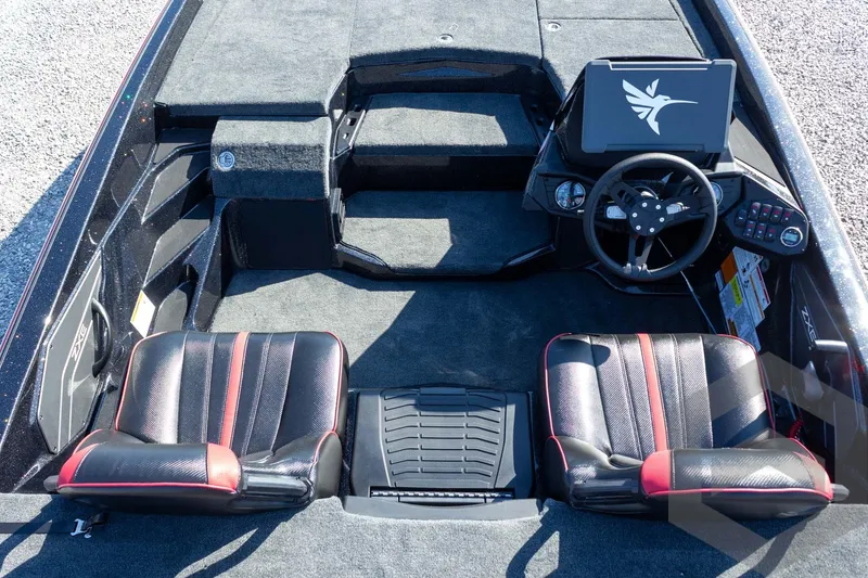 Slide: The Image of Interior of 2026 Skeeter ZXE20 boat with dual seats and modern dashboard. - 41