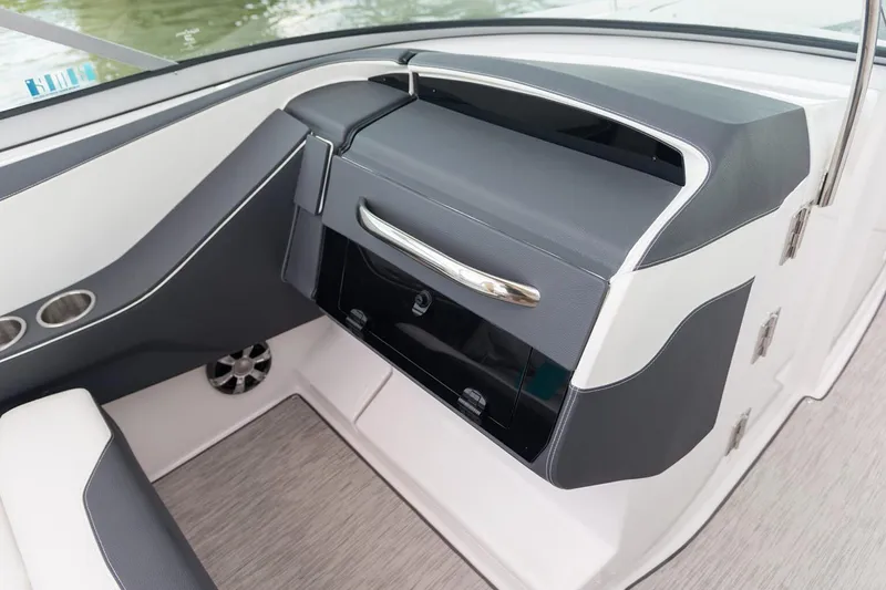 Slide: The Image of Manufacturer Provided Image: 2026 Regal 33 OBX boat interior with sleek seating and modern design. - 7