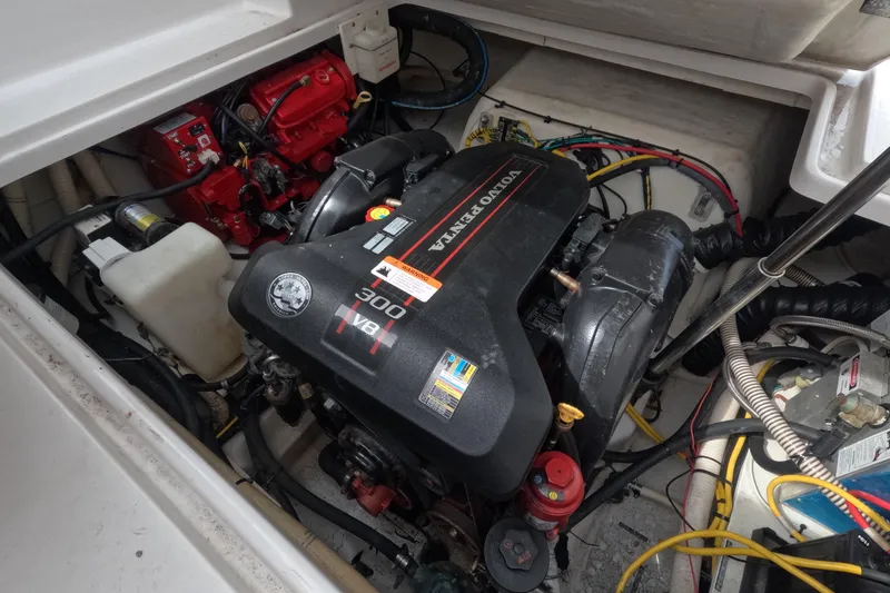 Slide: The Image of Engine compartment of 2012 Four Winns V265 boat with Volvo Penta 300 V8 engine. - 11