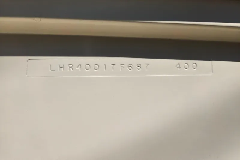Slide: The Image of Hull identification number on 1987 Luhrs 40 Convertible boat. - 35