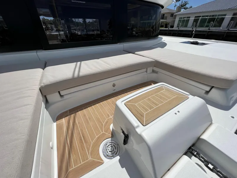 Slide: The Image of Luxurious seating area on Lagoon 46 catamaran, year 2022. - 15