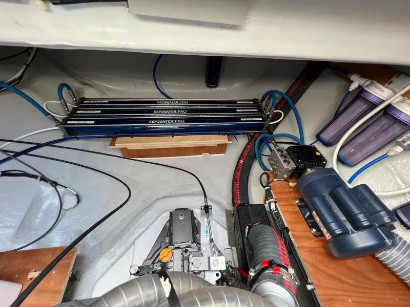 Slide: The Image of Interior view of Lagoon 46 catamaran equipment, model year 2022. - 34