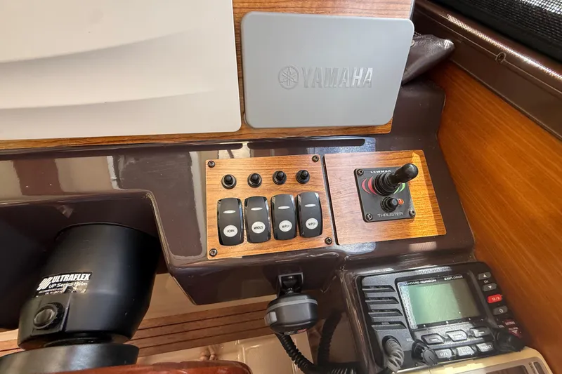 Slide: The Image of Control panel of a 2019 Ranger Tugs R-27 boat with Yamaha components. - 29