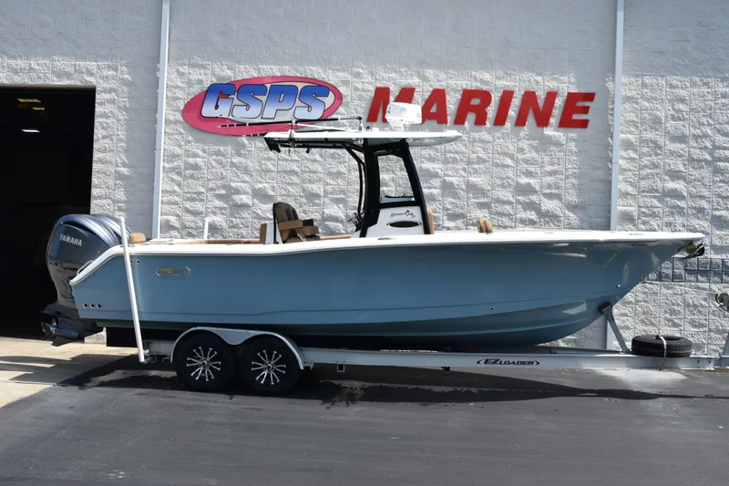 The Image of 2022 Sea Hunt Gamefish 27 boat on trailer at GSPS Marine dealership. - 1