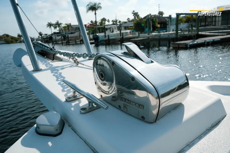Slide: The Image of 2015 Parker 2801 Center Console boat with Lewmar anchor windlass, dockside view. - 38