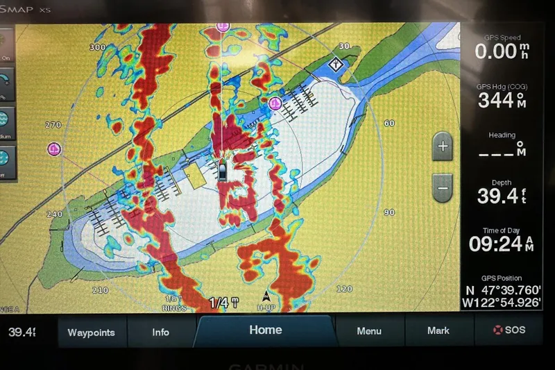 Slide: The Image of Garmin GPS display with Radar overlay. - 10