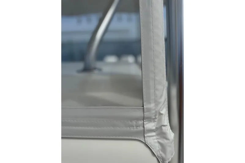 Slide: The Image of Close-up of 2014 SeaVee 290B boat's stitching detail on canvas enclosure. - 13