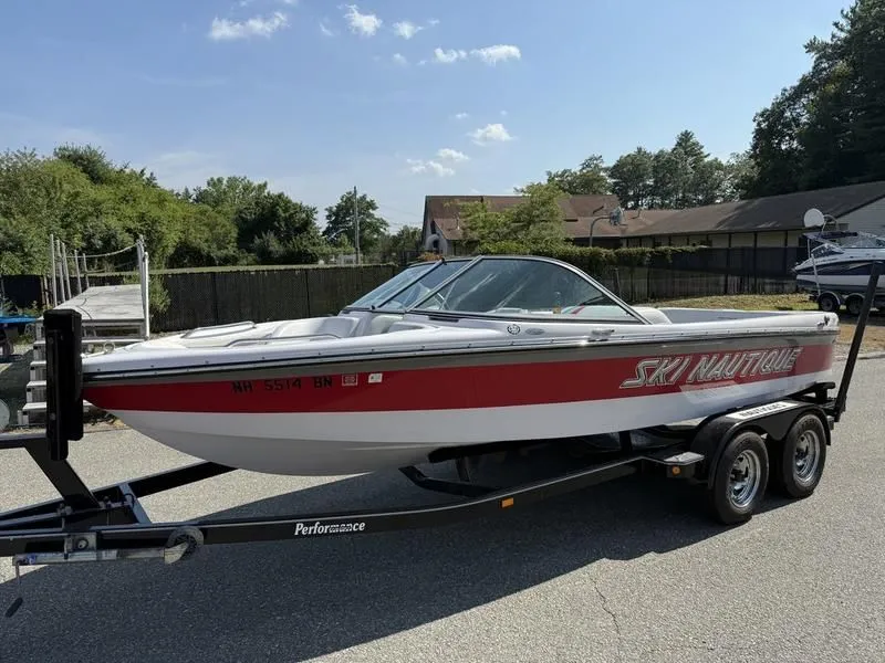 Slide: The Image of 2008 Nautique Ski Nautique 206 boat on trailer, sunny day. - 5