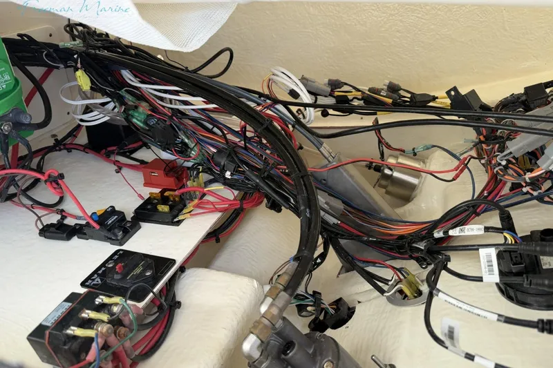 Slide: The Image of Tidewater 232 CC Adventure 2020 boat wiring and electrical components in detailed view. - 13